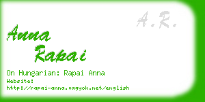 anna rapai business card